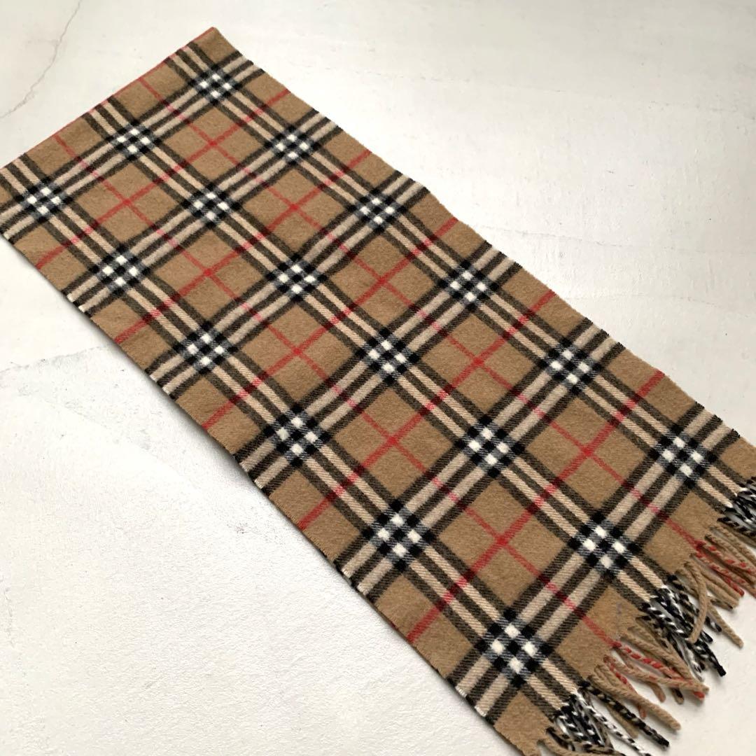 【極美品】Burberrys/マフラー　カシミア　100%ノバチェック　ブラウン