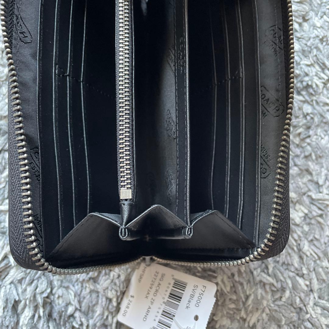 紙袋無し　新品未使用　コーチ　COACH 長財布　ブラック　シグネチャー