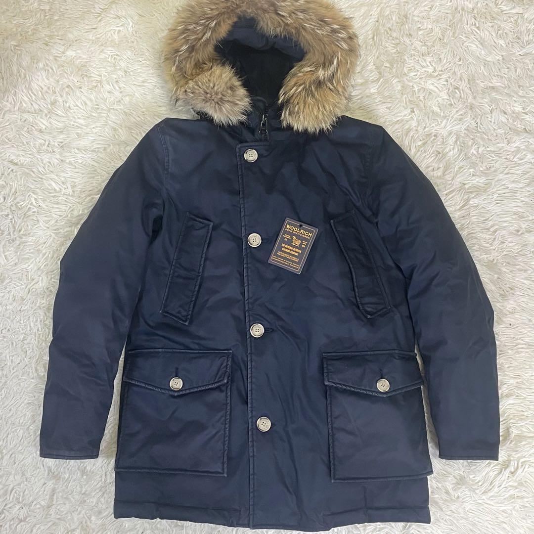 【極暖】WOOLRICH ダウンジャケット コヨーテファー ネイビー メンズS