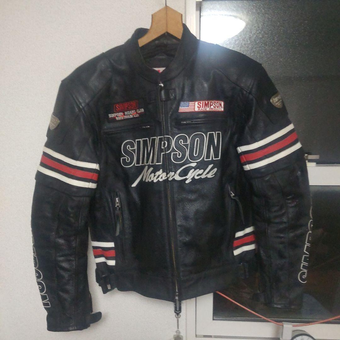 シンプソン　ライダーレザージャケット　Lサイズ L シンプソン 革ジャン レザー ジャケット ライダース 本革
