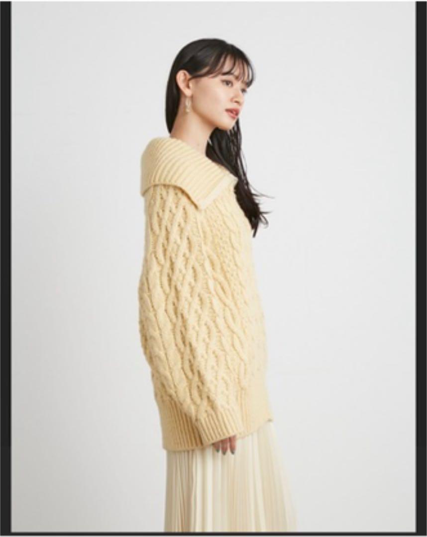 もりを Lilly ケーブルニットブルゾン 試着のみ h73m1-m16785384333 brown ドライクな