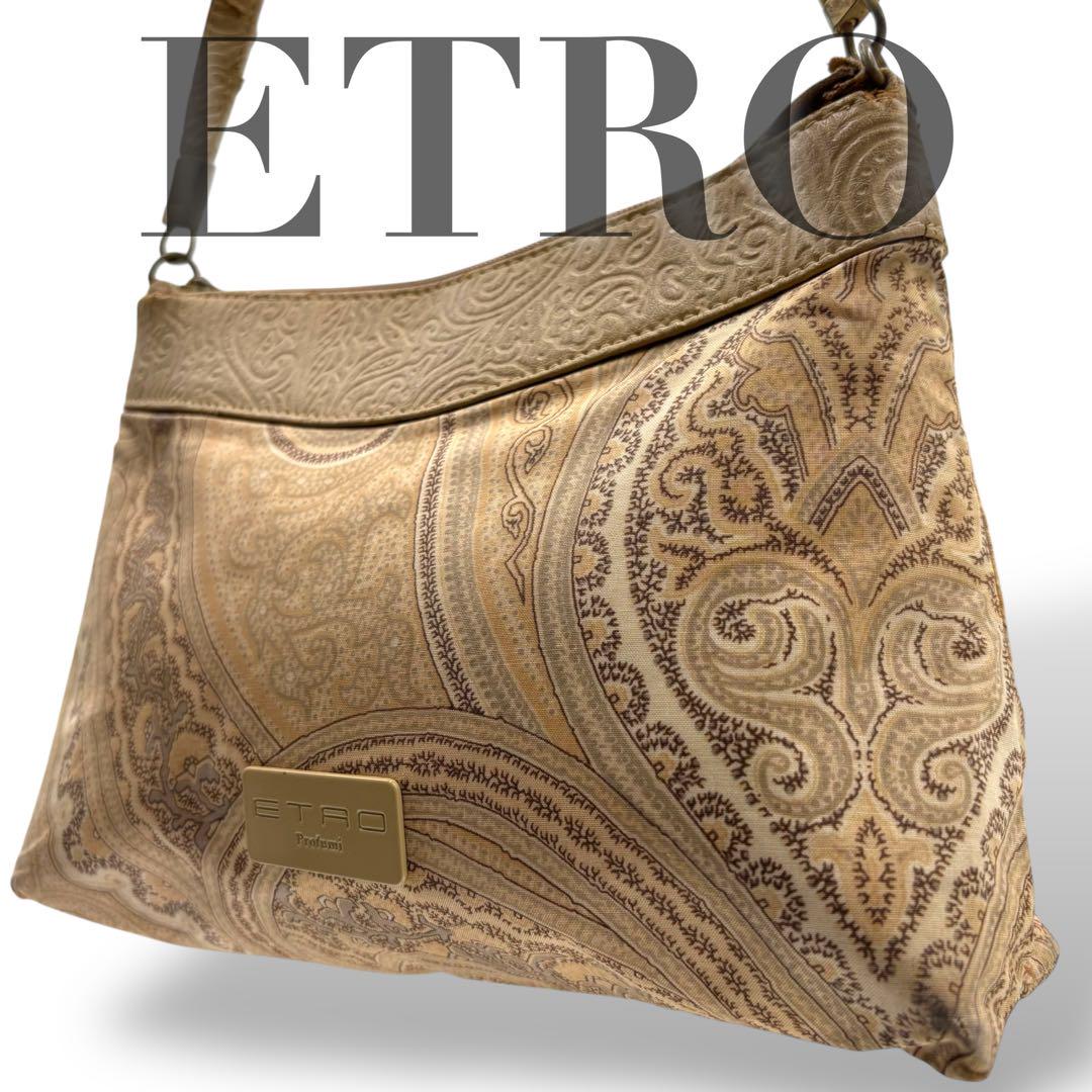 美品 エトロ ショルダーバッグ ペイズリー柄 ナイロン 計量 斜め掛け 肩掛け ETRO エトロ バッグ レディース 斜め掛けショルダーバッグ
