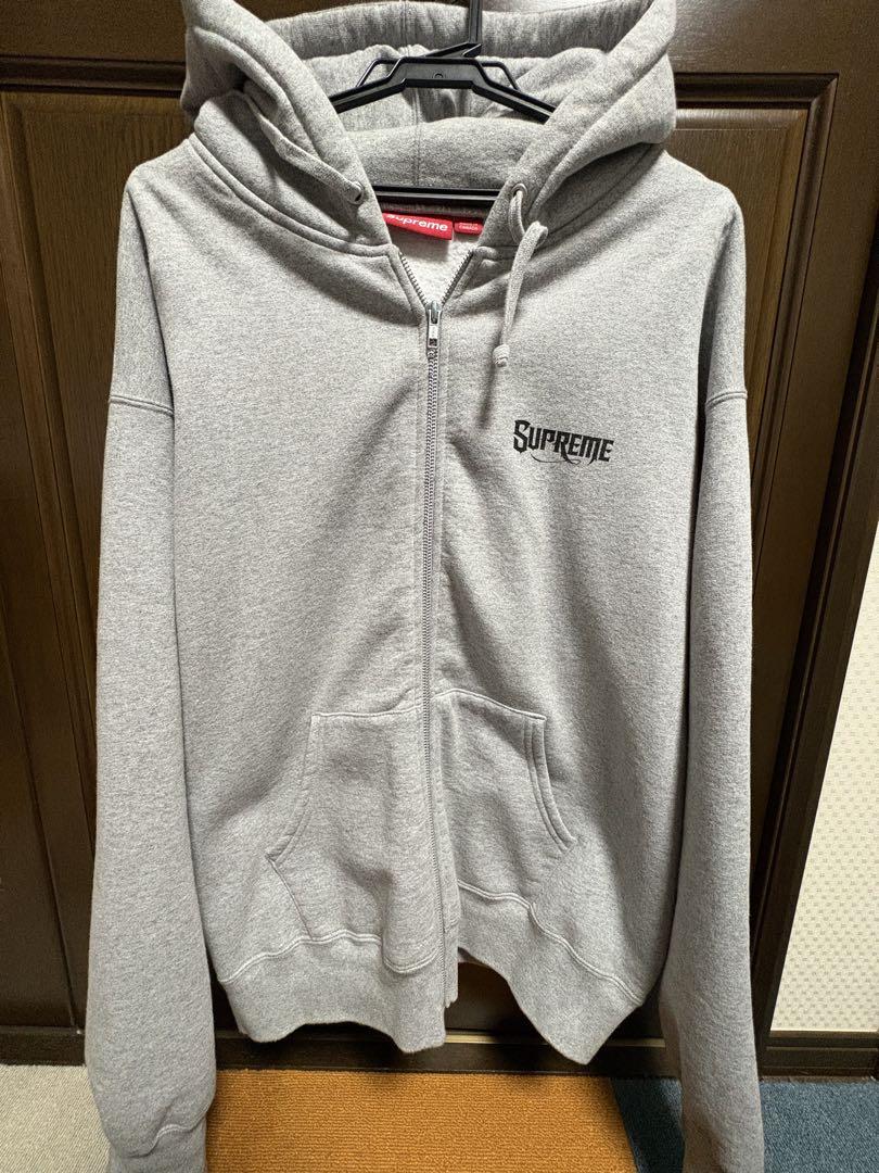 Supreme グレー ジップアップパーカー