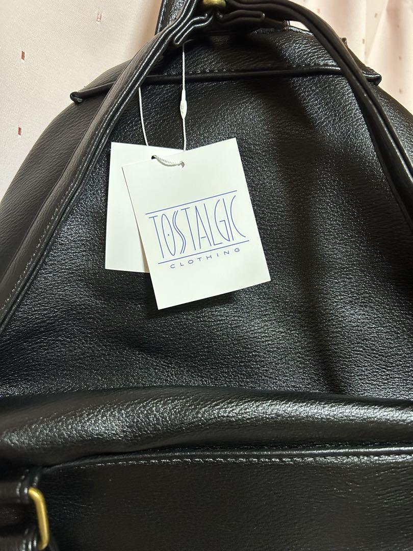 バッグ Leather backpack / black
