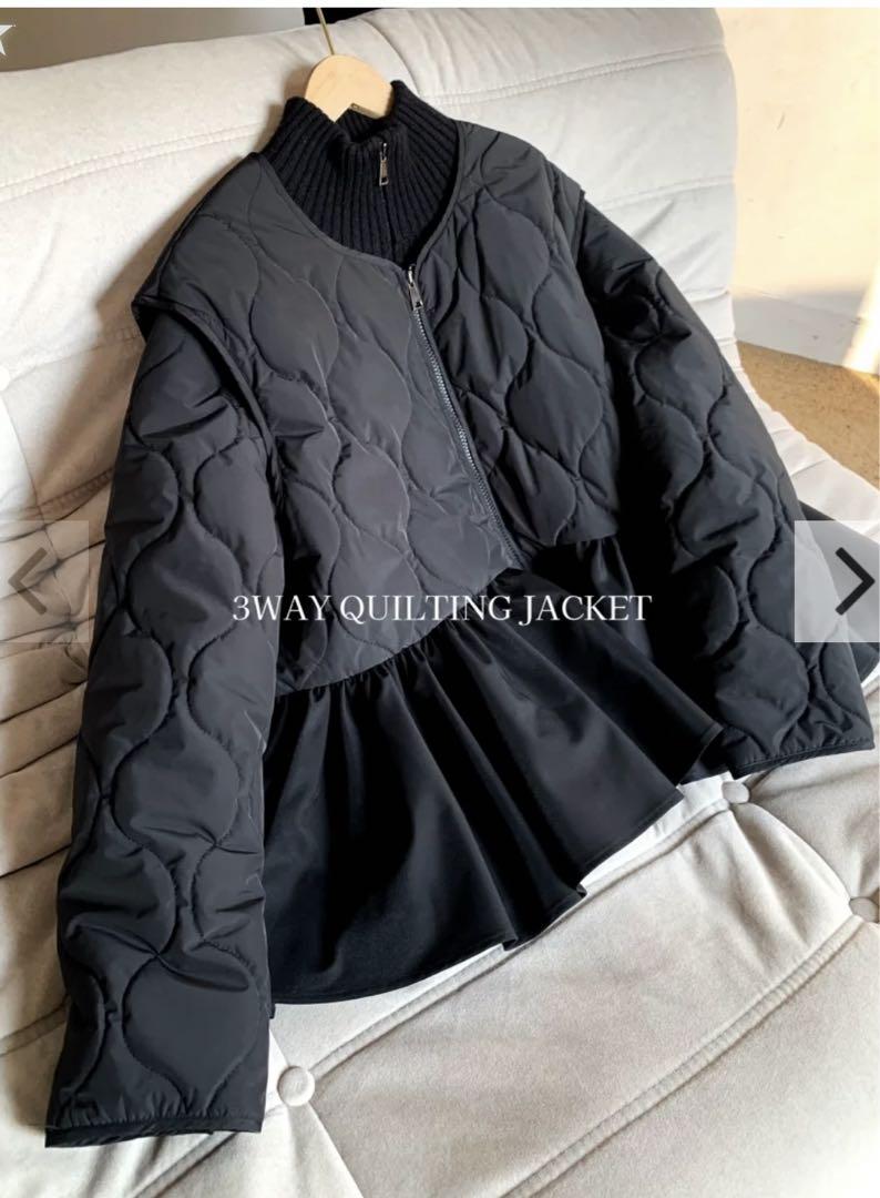 3WAY QUILTING JACKET BLACK バースデーバッシュ