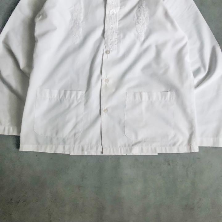 1990's 刺繍デザイン バンドカラーシャツ 2gpol-m16792892475 2ポケ 爆買い得価