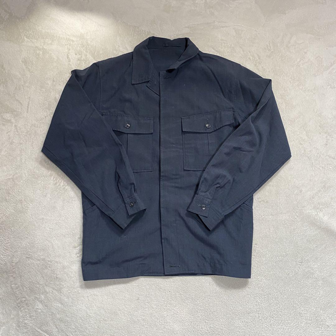 70s 国鉄 制服 ナッパ服 上下 セットアップ 夏服 ネイビー S M