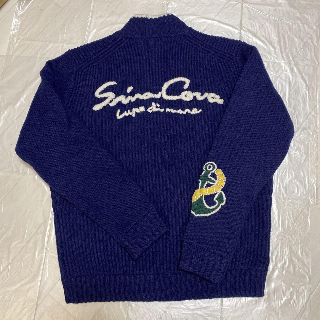 シナコバ　SINACOVA ジップアップセーター　紺　Ｍ〜Ｌ位