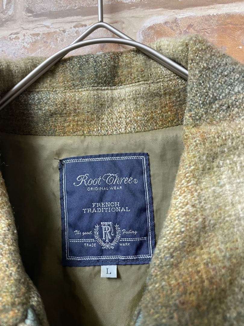 90s オンブレ ジャケット シャツジャケット ウールジャケット カーキ y2k 90s オンブレ ジャケット シャツジャケット ウールジャケット カーキ y2k