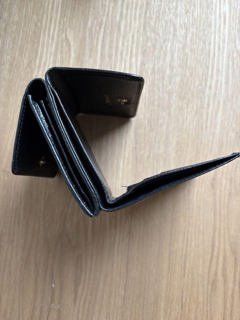 CHANEL ブラック 三つ折り財布