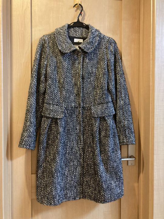 極美品　ランバンオンブルー　ツイードアルパカ混コート