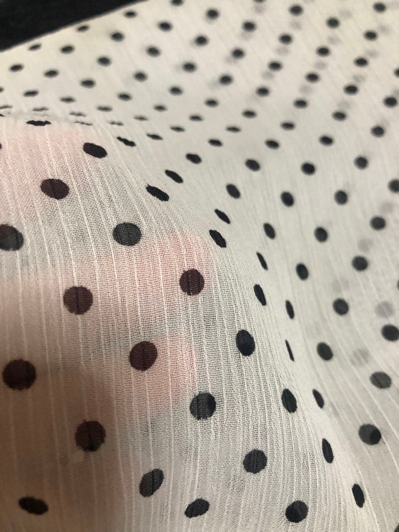 マンサニージャフラメンコシージョアイボリー140cm黒水玉