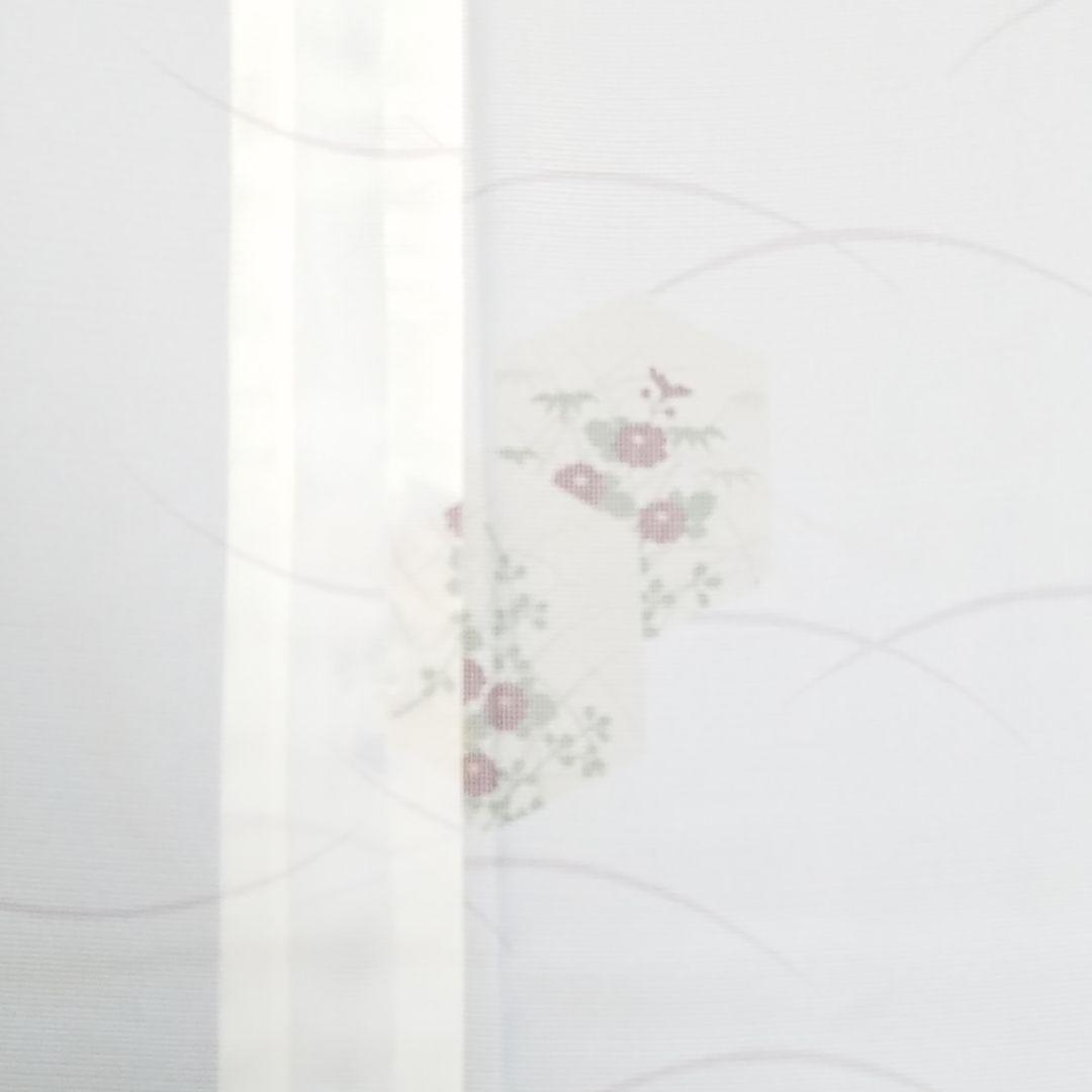 M3237【着物と帯 京月花】□洗える着物白地に亀甲花絽化繊ポリ