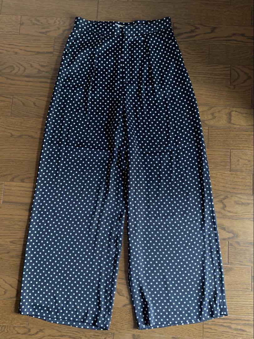 トゥモローランド　Ballisey 黒白ドット シルクワイドパンツ