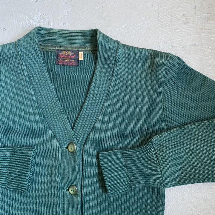 50s kandel カンデル レタードカーディガン グリーン - メルカリ