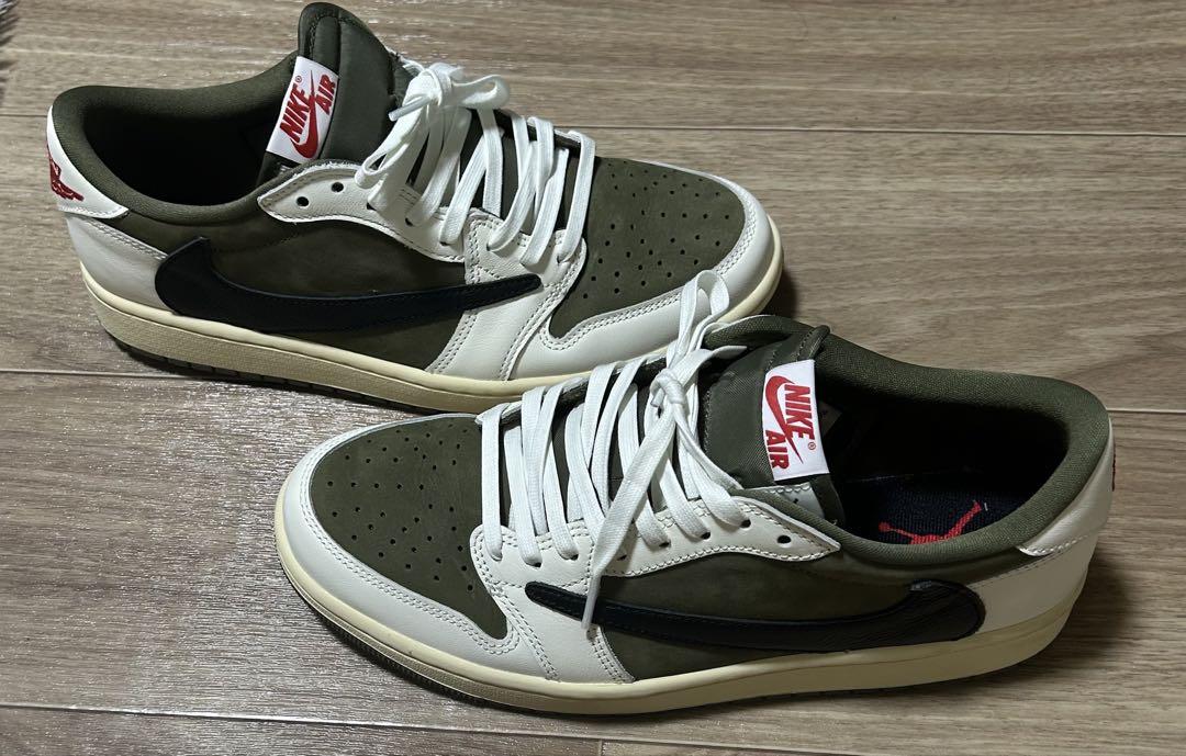 靴 Travis Scott Reverse Olive Jordan Low