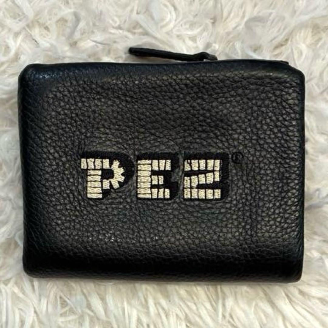 美品✨ear PAPILLONNER×PEZ刺繍レザー二つ折り財布ブラック 美品】ear PAPILLONNER クマ レザー 二つ折り財布 黒 - メルカリ