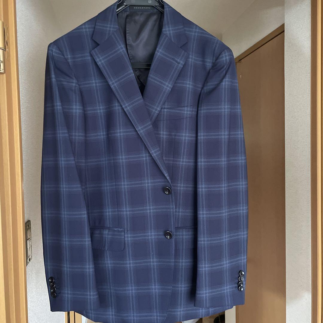 ネイビー系チェック ビジネススーツ セット 5,950円