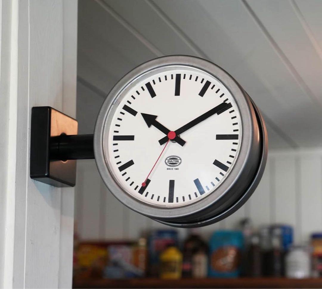 ダルトン ダブルフェイスクロック 時計 マットブラック ウォールクロック