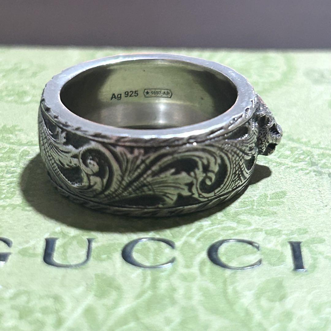 せんちょうGUCCI　指輪　20号 インターロッキング　キャットヘッド