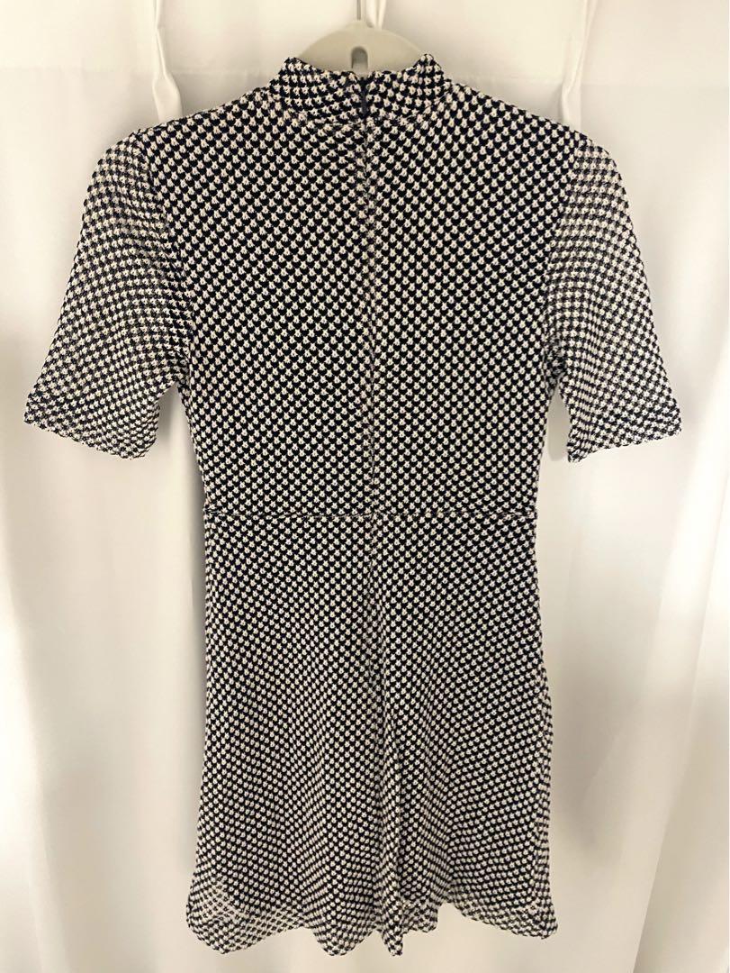 ZARA 千鳥柄 半袖ミニワンピース 50%OFF】ZARA 千鳥柄 半袖ミニワンピース - メルカリ