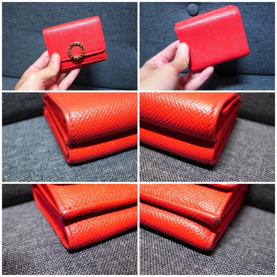 正規品☆ブルガリ　ロゴクリップ　折りたたみ財布　赤　バッグ　財布　小物