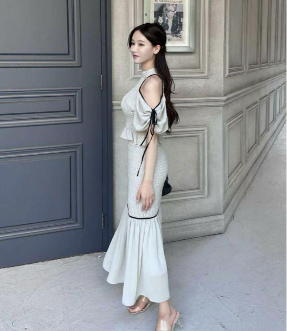YILON Feminine chiffon setup(mermaid)イロン ワンピース