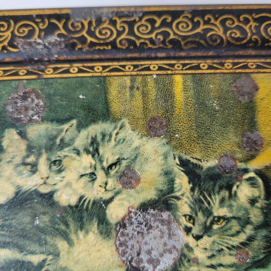 希少☆ 19世紀　フランス　アンティーク　TIN缶　猫 希少☆ 19世紀 フランス アンティーク TIN缶 猫