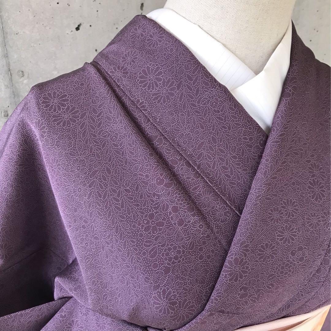 ちょこ様　正絹　上質な江戸小紋　袷　花草柄　しつけ糸付き　裄69