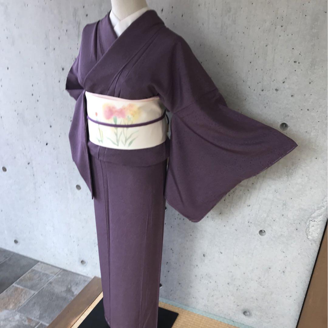 ちょこ様　正絹　上質な江戸小紋　袷　花草柄　しつけ糸付き　裄69