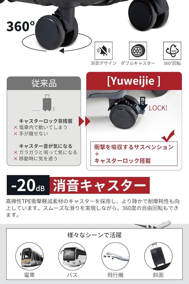 スーツケース フロントオープン 拡張 ストッパー キャリーケース 360度 M