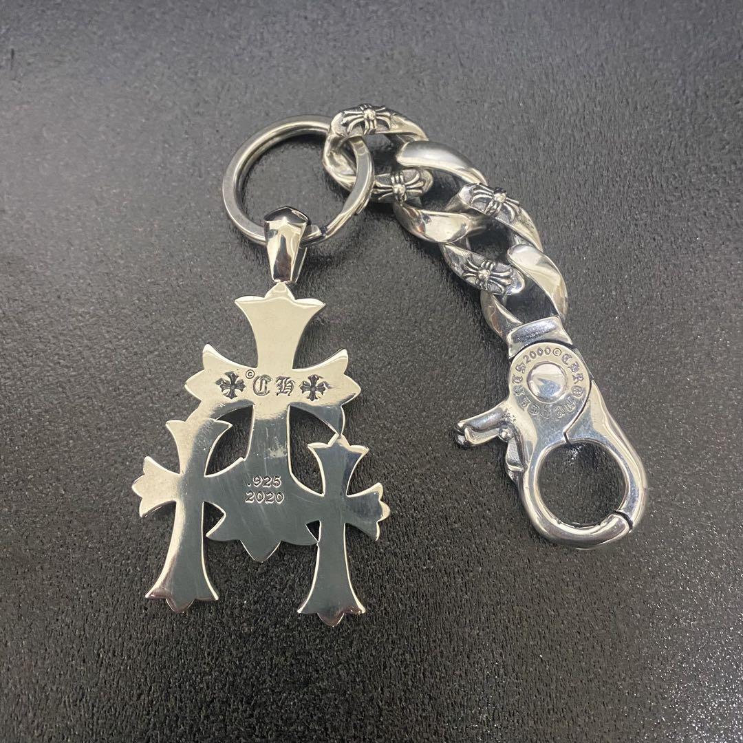 【再入荷】 職人手作り　スリークロス　シルバーキーリング 再入荷】 職人手作り スリークロス シルバーキーリング