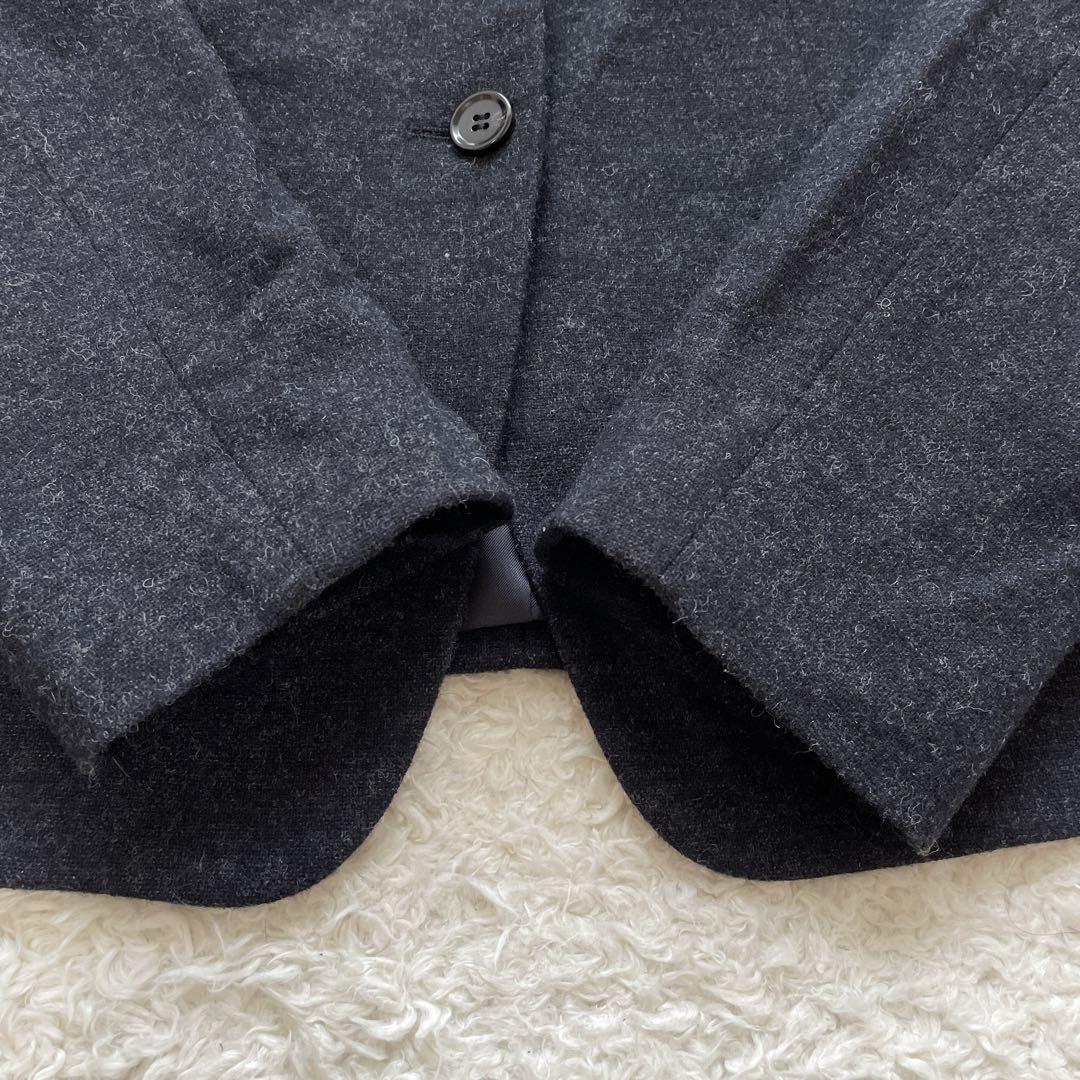 美品 ユナイテッドアローズ ノーカラー パンツスーツ グレー ストレッチ