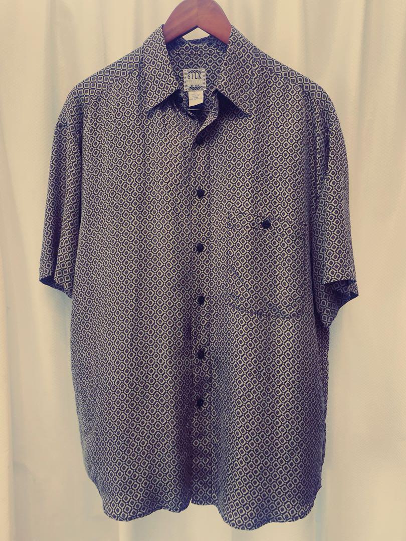 総シルクシャツ　古着