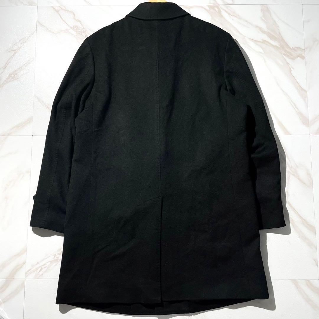 ☆美品☆カシミヤ100%コート 大きいサイズ3L メンズ 黒 ビジネス