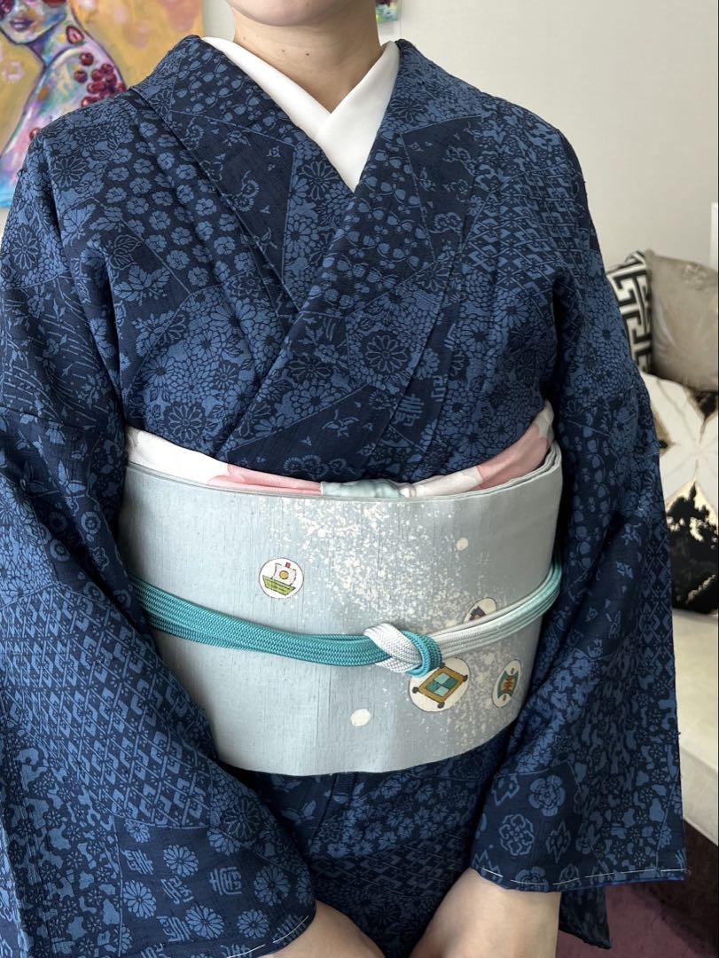 ご成約です紬地 後染め 更紗