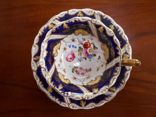 イギリス 花束絵 ティーカップ&ソーサー 英国アンティーク