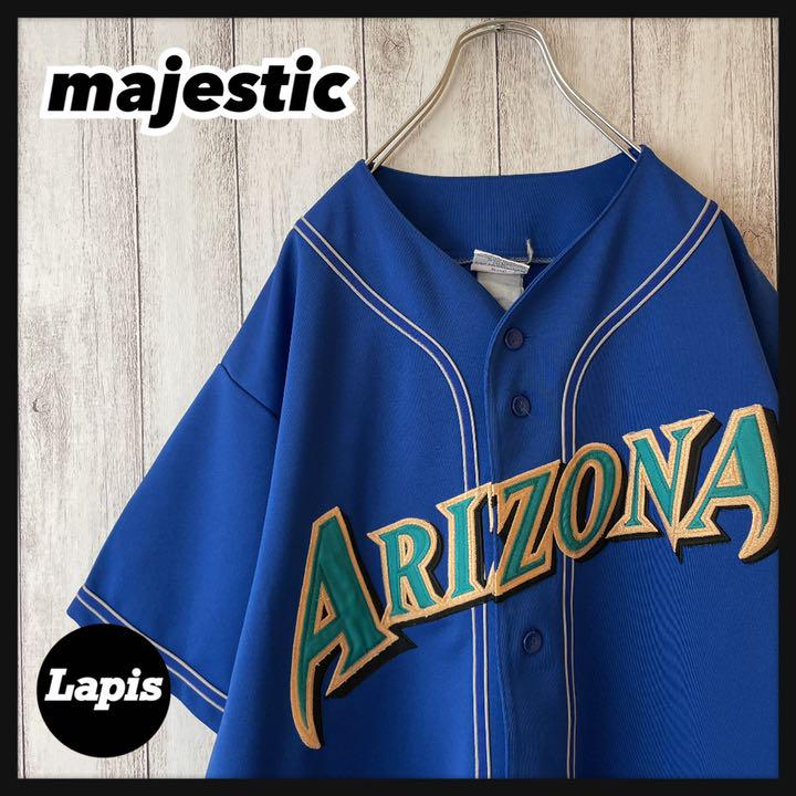MLB マジェスティック 刺繍 アリゾナ ベースボールシャツ XL相当