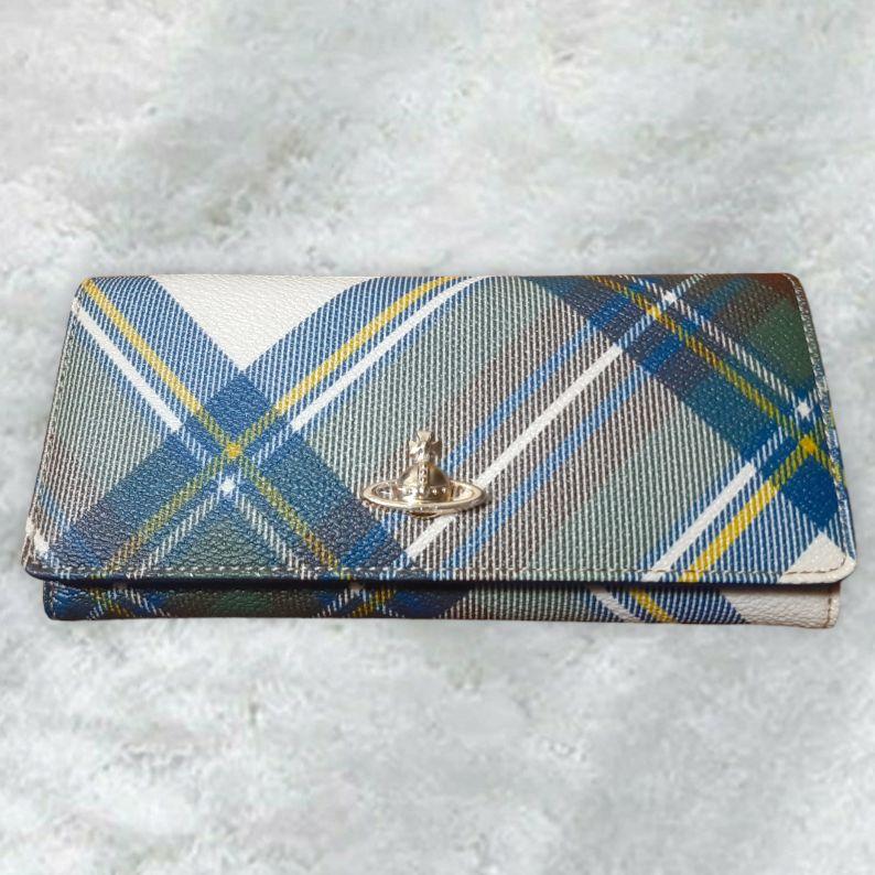 ヴィヴィアンウエストウッド★デニム長財布★美品 VivienneWestwood 長財布 柄 チェック 希少 折り財布