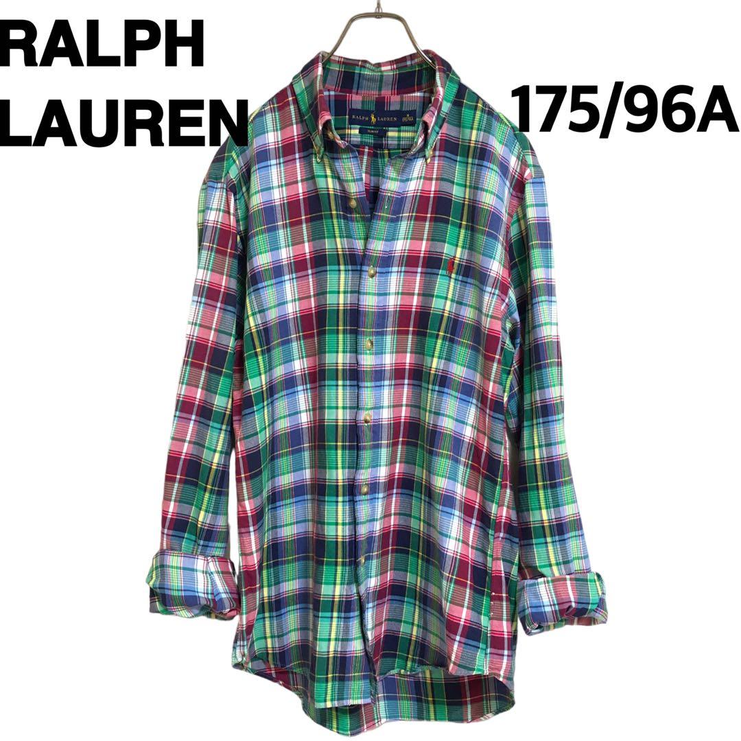 メンズ ラルフローレン SLIM FIT ボタンダウンチェック柄長袖シャツ
