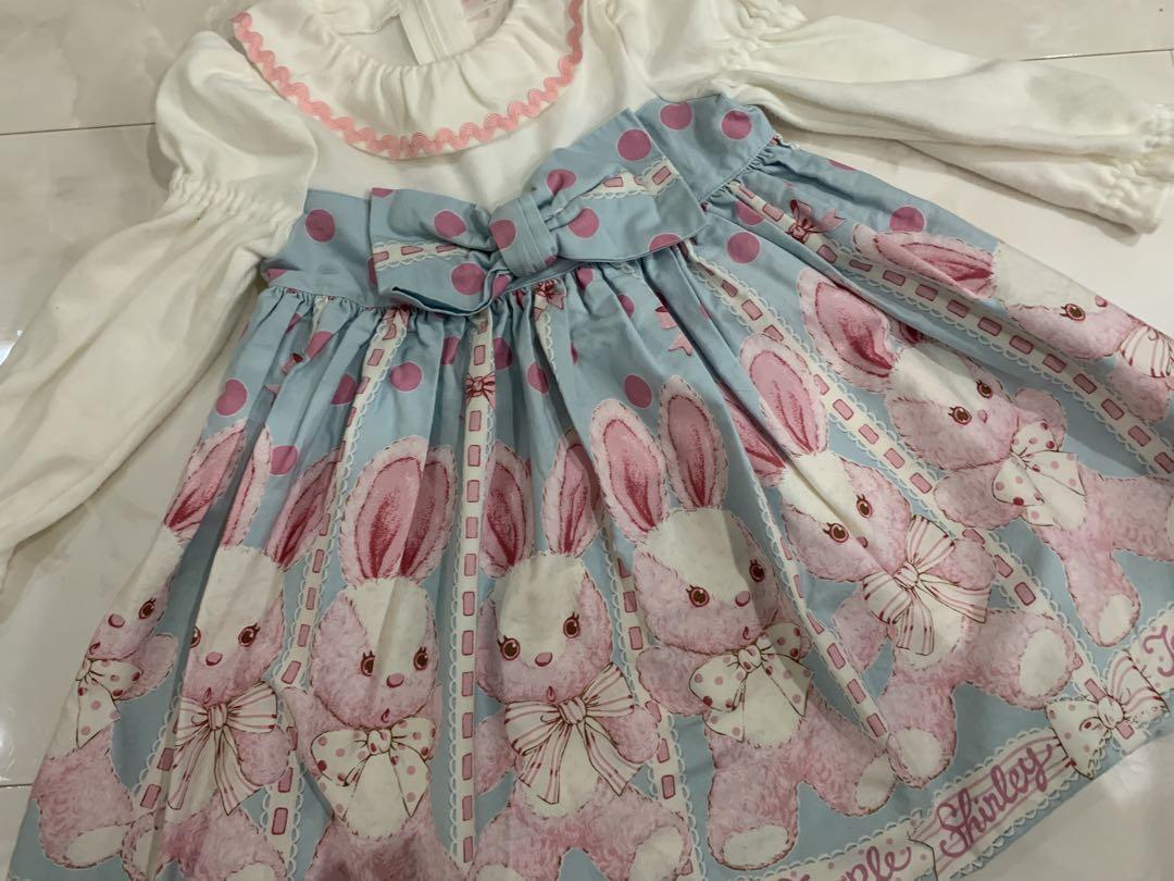 シャーリーテンプル♡ぬいぐるみうさぎワンピース90センチ