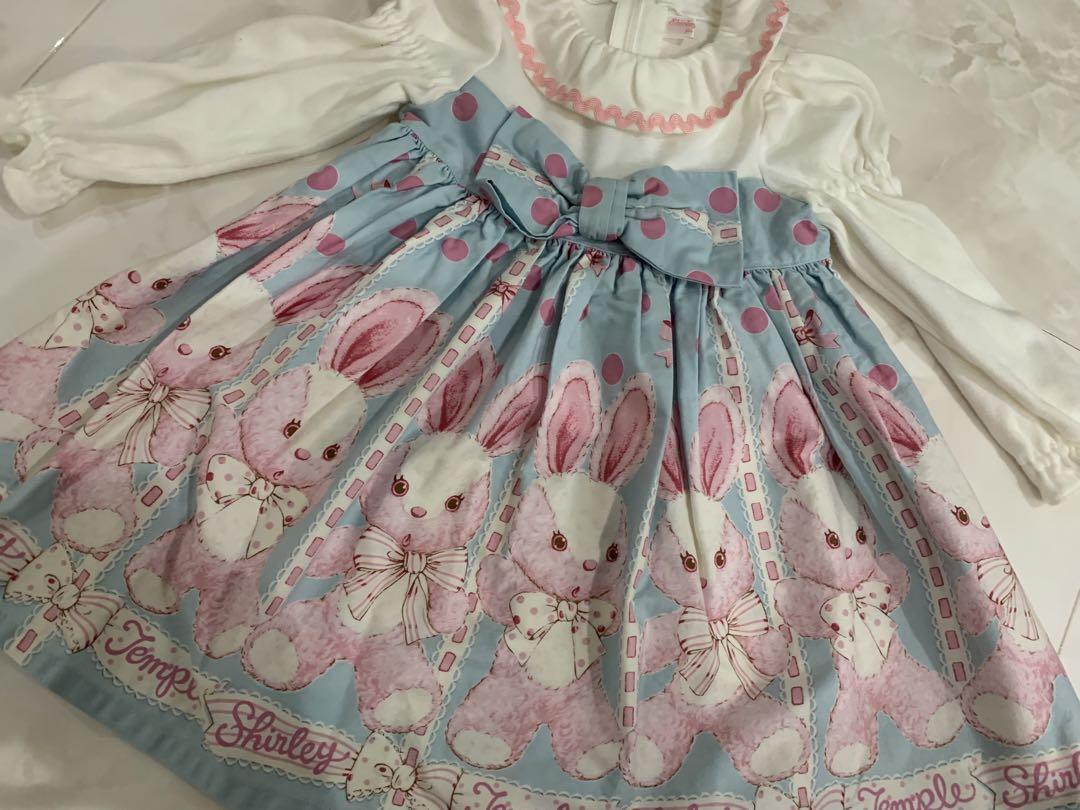 シャーリーテンプル♡ぬいぐるみうさぎワンピース90センチ