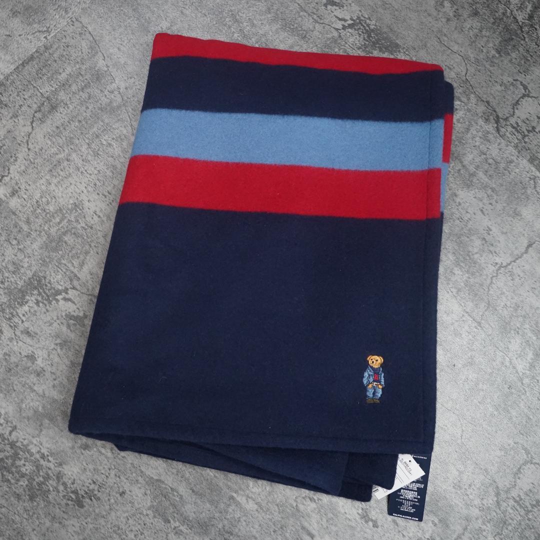 Ralph Lauren ラルフローレン　ポロベア　大判ブランケット　ネイビー