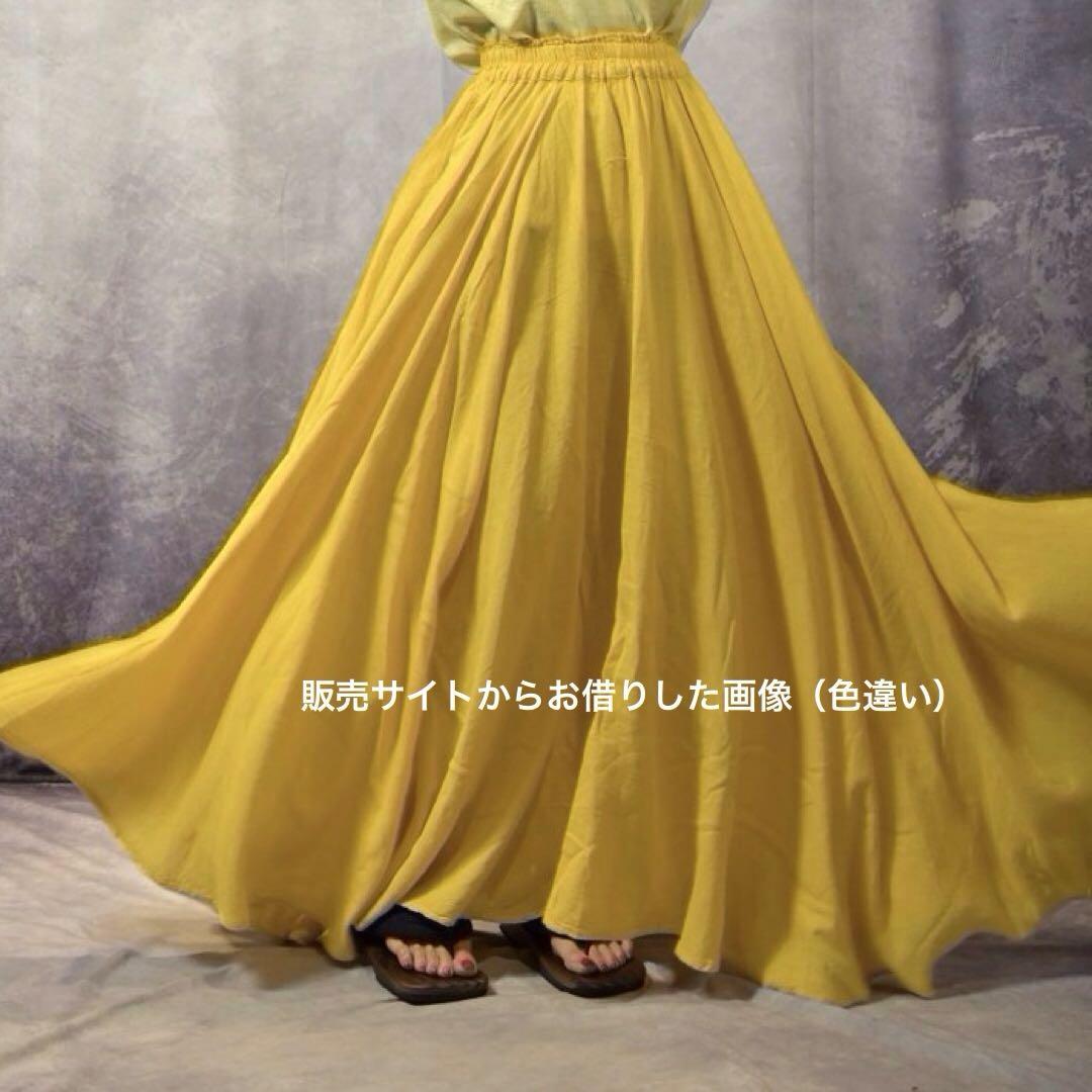 ヂェン先生の日常着　華様スカート（円形スカート）　薄地マキシ丈 紺色 ヂェン先生の日常着 華様スカート（円形スカート） 薄地マキシ丈