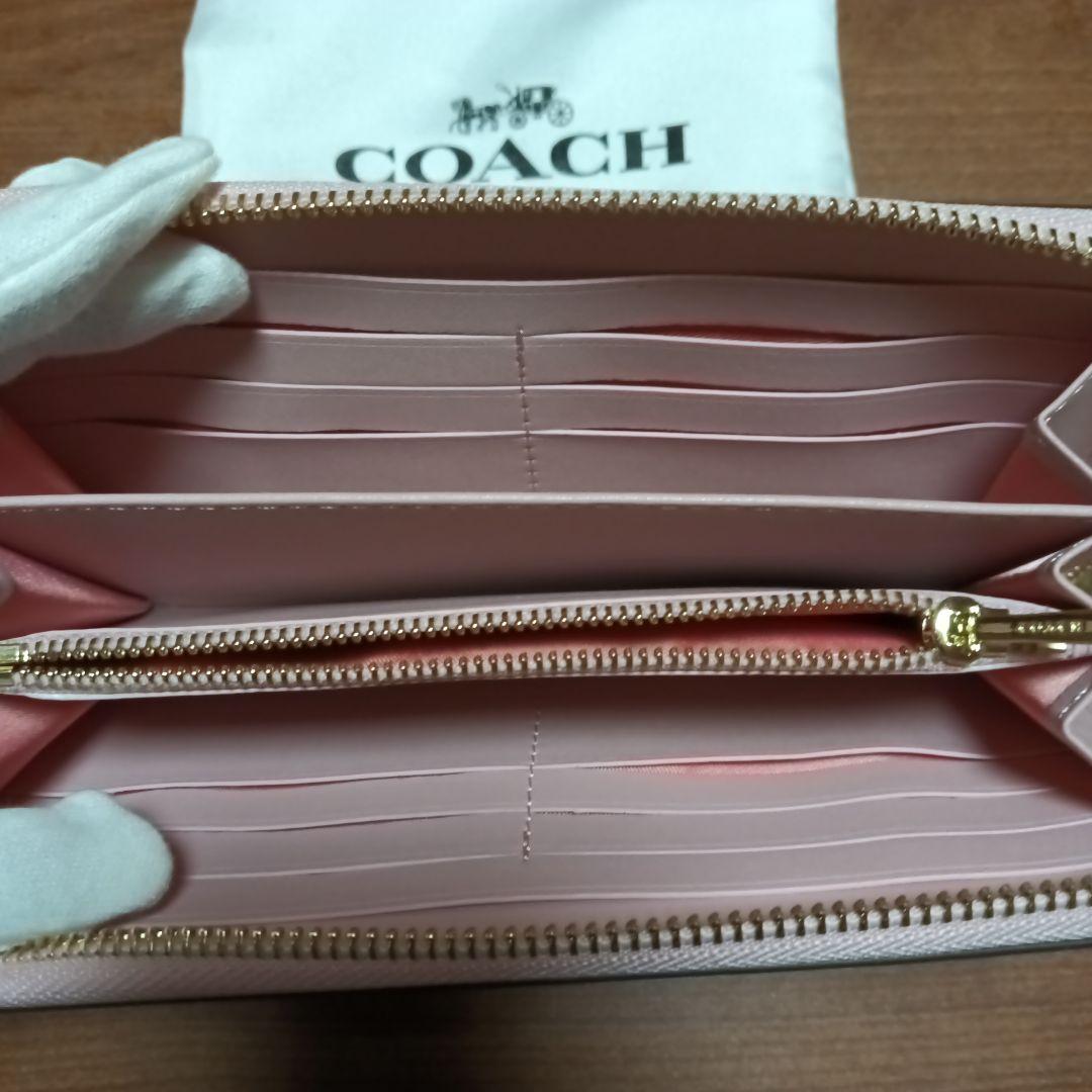 【未使用】COACH コーチ ベージュ/ピンク 長財布