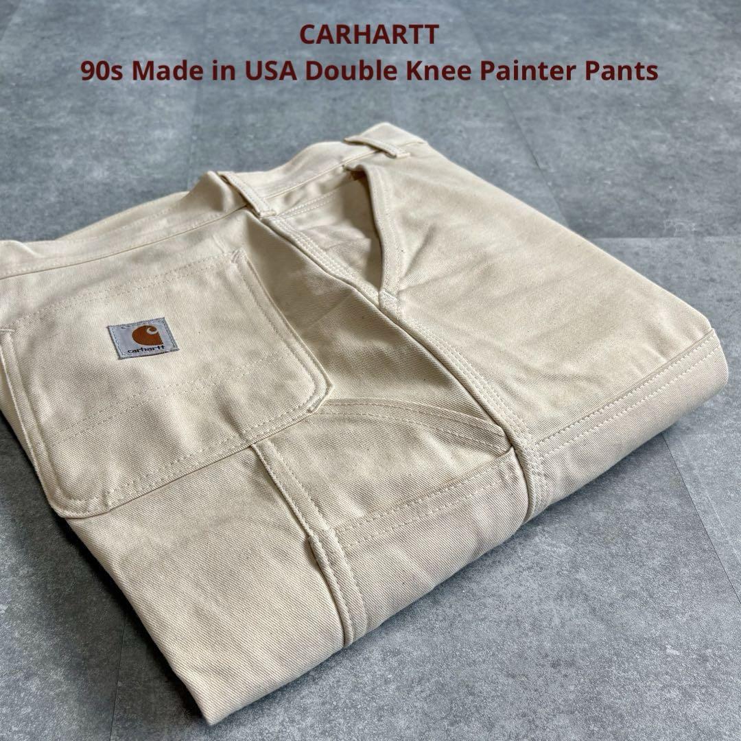 90’s USA製 Carhartt ダブルニーパンツ w33 90s USA製 carharttカーハート ダメージ ダブルニー ダック地