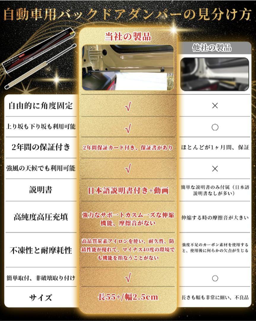 Maplewoodcar バックドアダンパー JB64/JB74W専用 自由停止