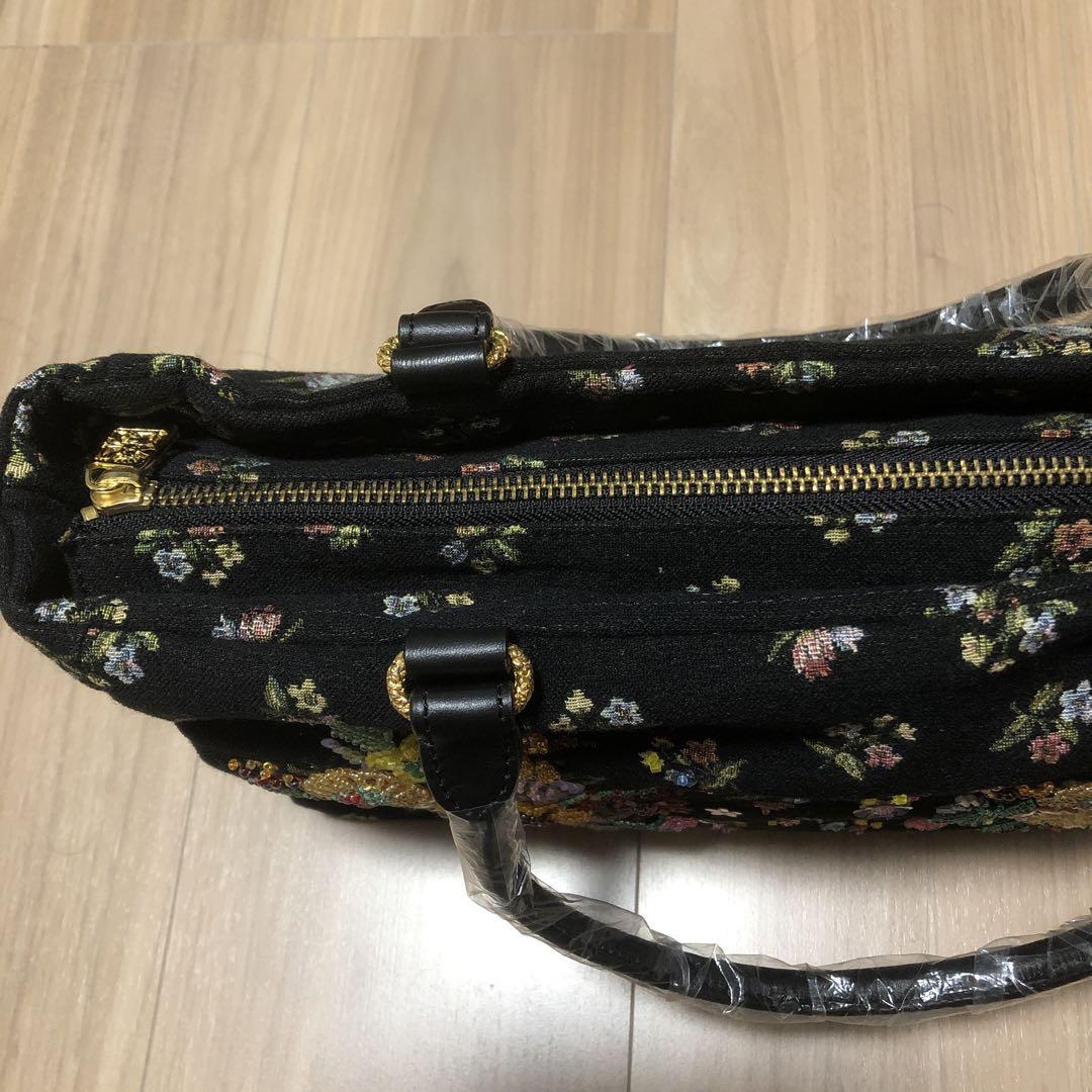 シンクビー　ハンドバッグ　お花刺繍　ゴブラン織