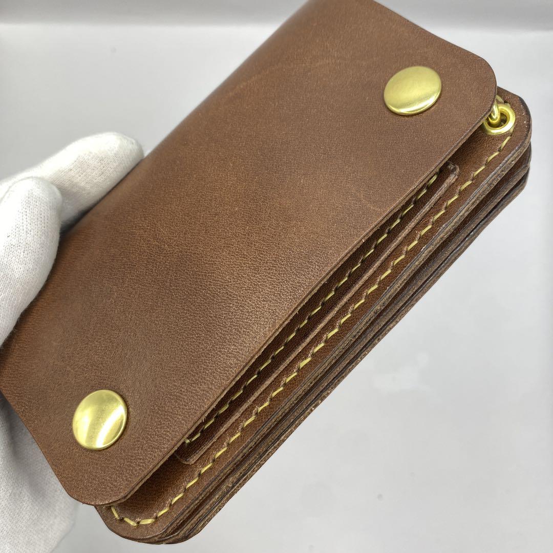 【ハンドメイド】栃木レザー ミドル トラッカーウォレット