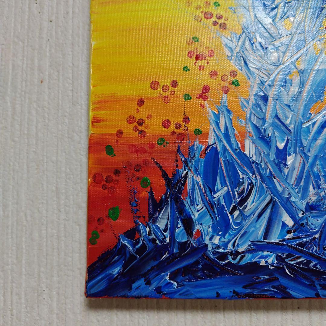 抽象画 水の噴出 アクリル画